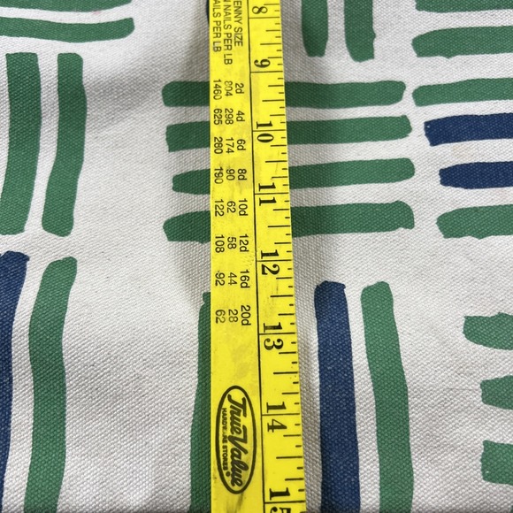 ANTHROPOLOGIE ERIN FLETT CANVAS BAG IVORY Green Blue Leather Double Strap - Picture 13 of 14